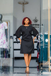 Elegant black shift dress